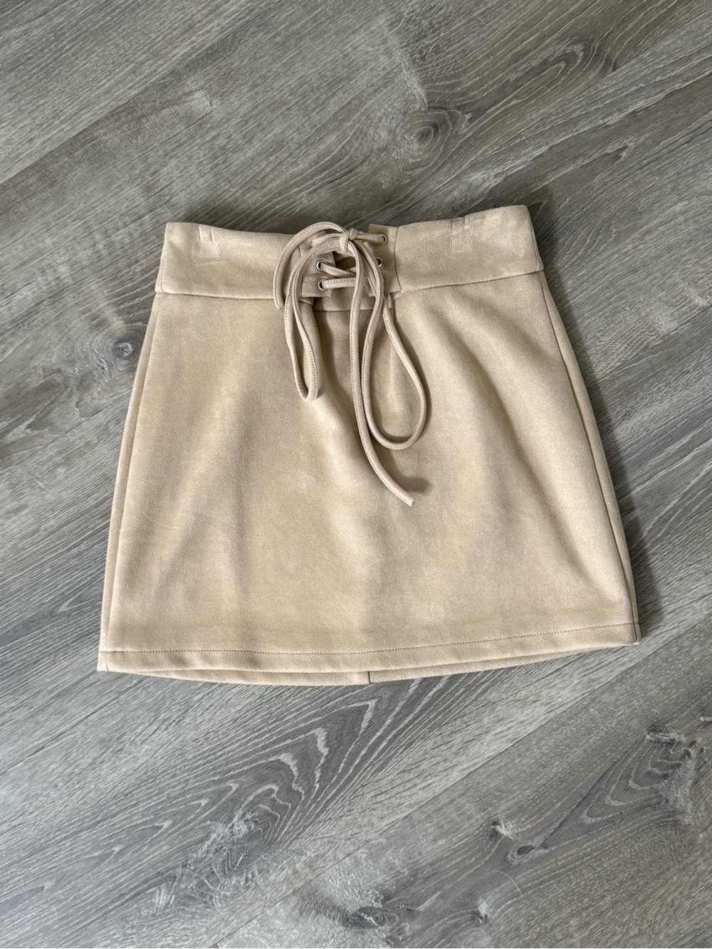 Lace-Up High-Rise Mini Skirt